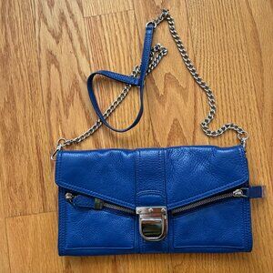 Michael Kors Blue Leather Crossbody Bag/Clutch